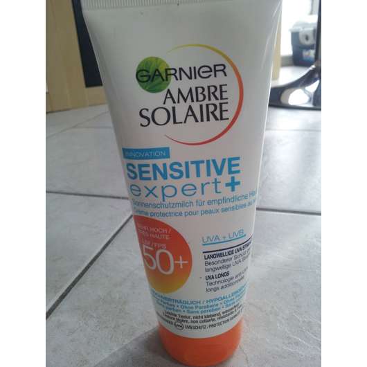 Sonnenschutzmilch Expert+ - - UV 50+ Solaire Sonnenschutz Sensitive Pinkmelon - Garnier Ambre LSF Test