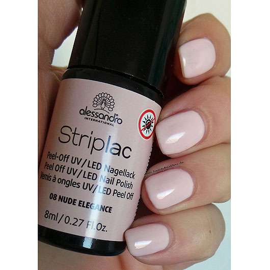 Test - Nagellack - alessandro International Striplac Peel-Off UV / LED  Nagellack, Farbe: 08 Nude Elegance - Pinkmelon