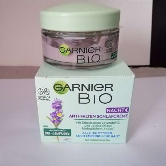 Test - Nachtpflege Bio-Lavendel Schlafcreme Anti-Falten - Bio Pinkmelon Garnier 